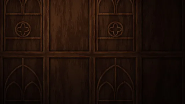 Still from Cathedral 07, Carved Wood Panels Scroll