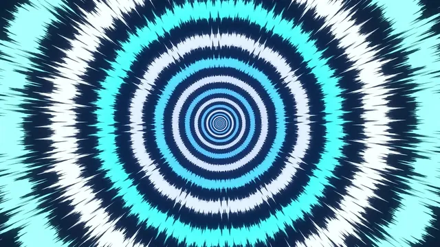 Still from Op-Art 04, Cyan Waveform Rings